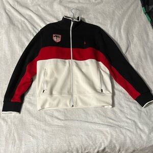 Black, red, white Ralph Lauren Polo zip up sportswear. Medium